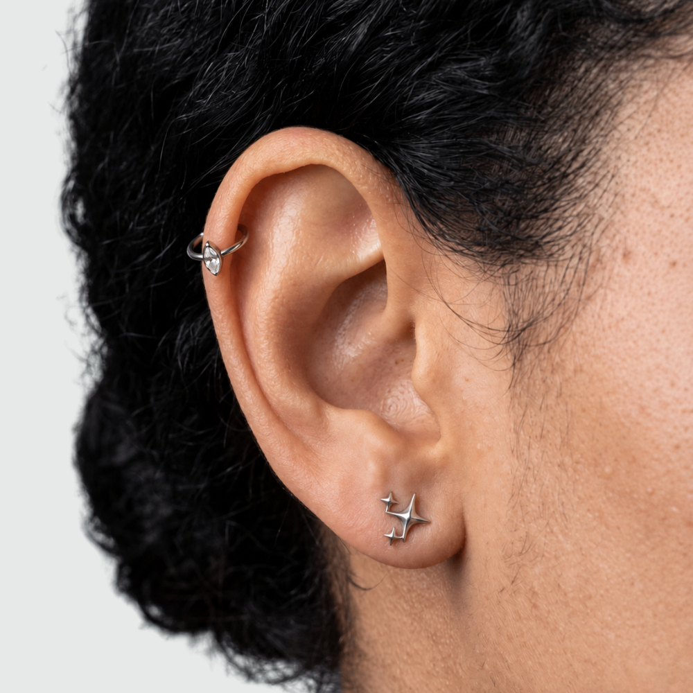 Modèle de zircone cubique ovale segmenté en titane
