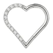 Segmentierter Clicker aus Titan mit Zirkonen – Herz – Piercing Planet