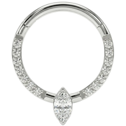 Clicker segmenté en titane avec zircons et diamants - Cercle - Piercing Planet