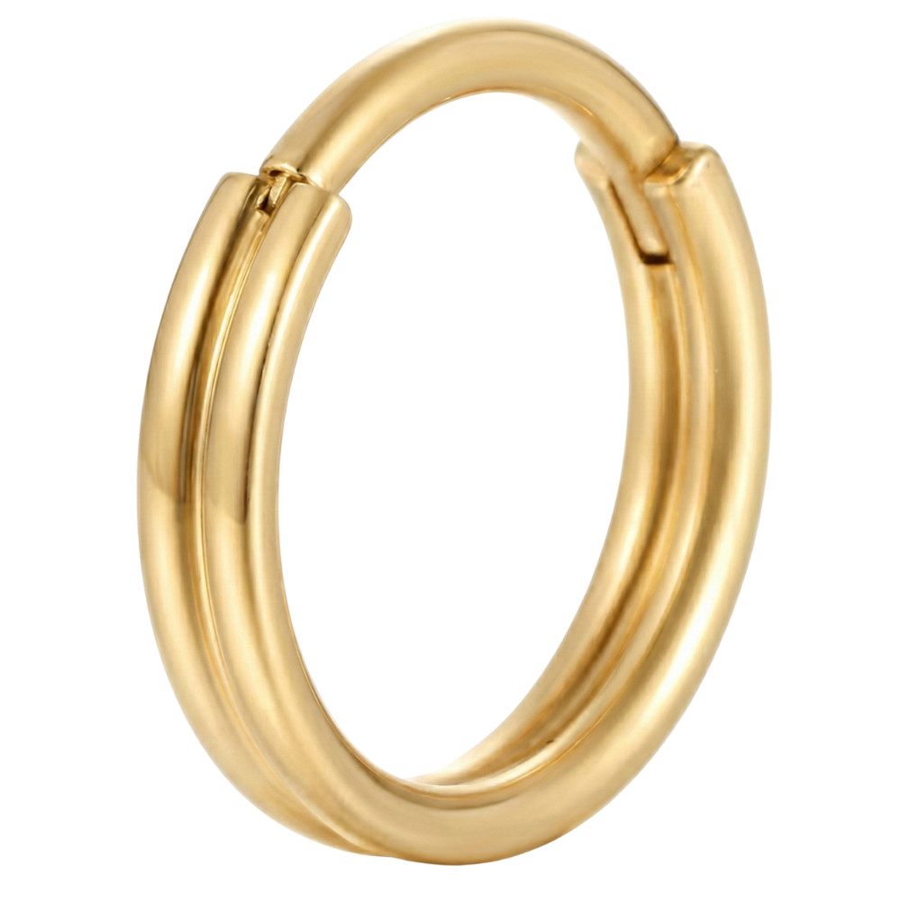 Segmentierter, doppeldicker Clicker aus Titan – Kreis