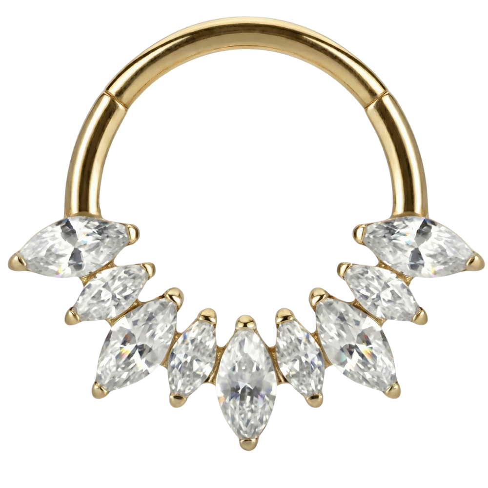 Titan-Segment-Clicker mit 9 Zirkonias – Kreis