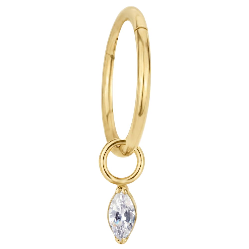 Segmentierter Clicker aus Titan mit Zirkonia-Anhänger – Kreis