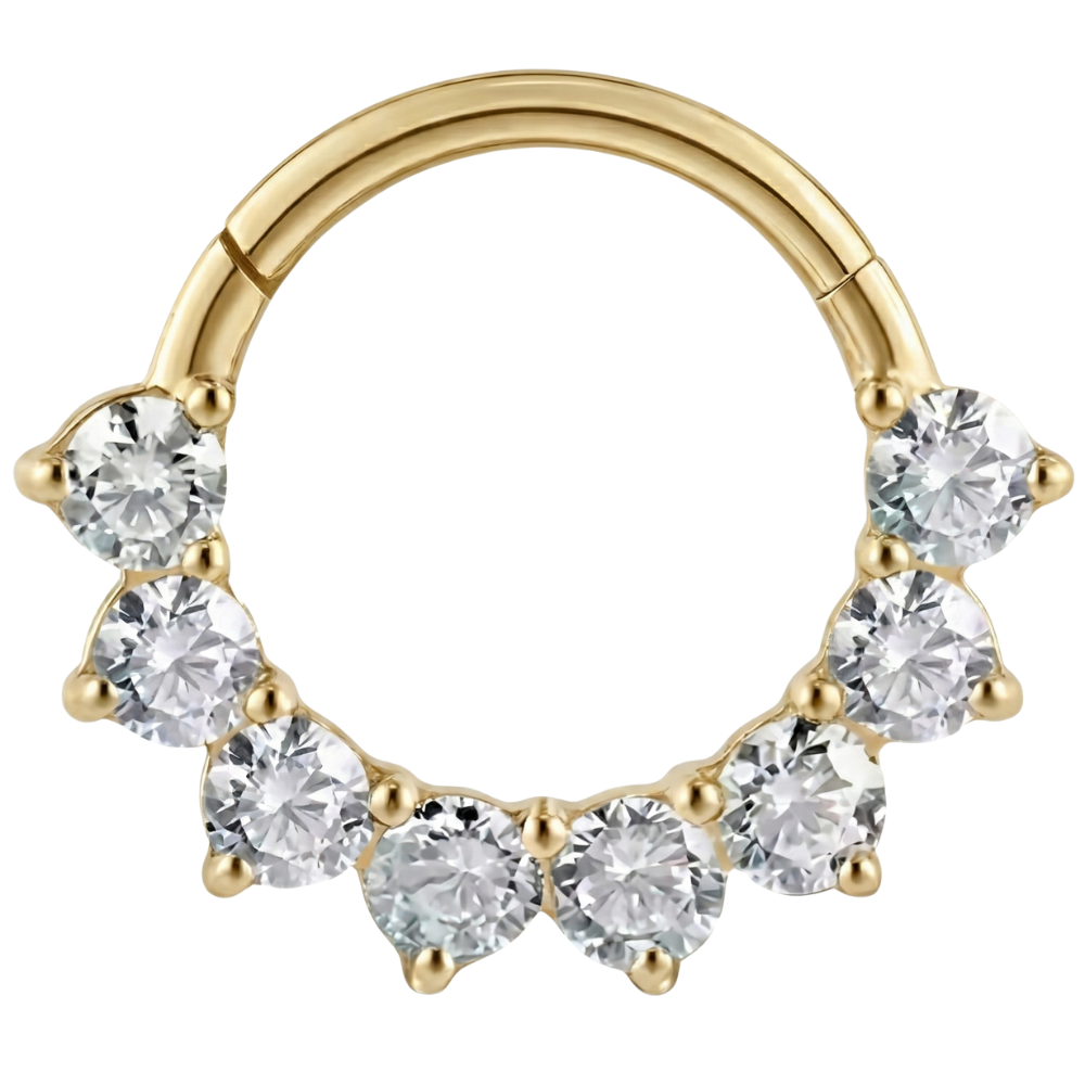 Titan-Segment-Clicker mit Zirkonen, 8 Diamanten – Kreis