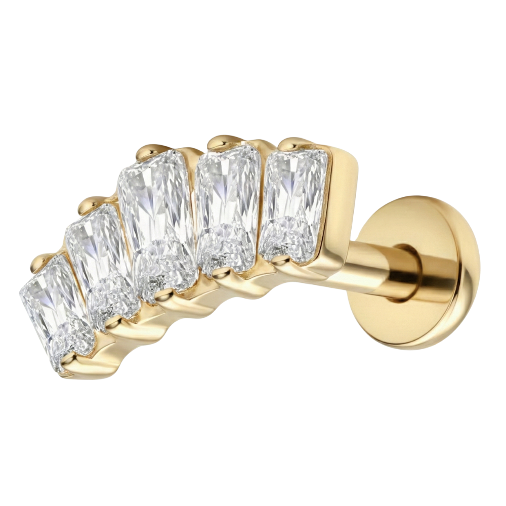 Titanium Decoratieve Labret - Boog Met Zirkonia's