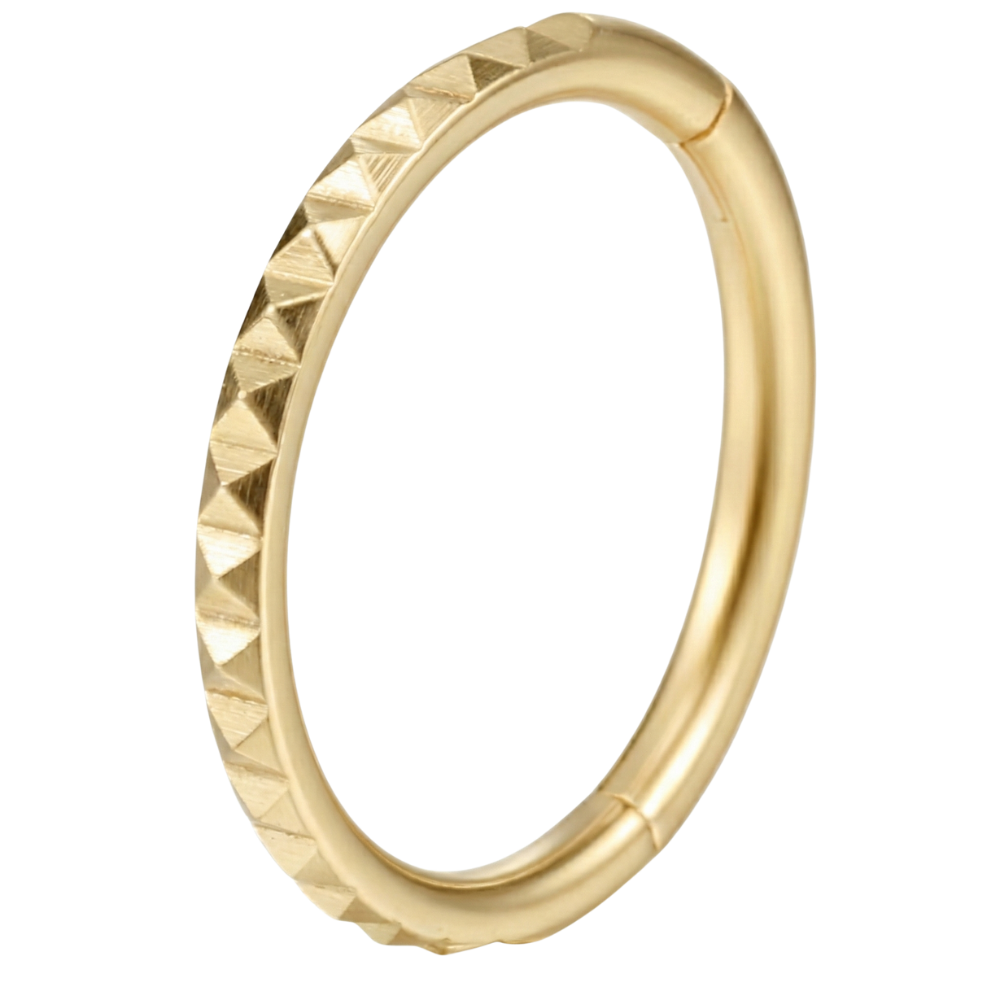 Carrés segmentés taille diamant Clicker en titane - Cercle