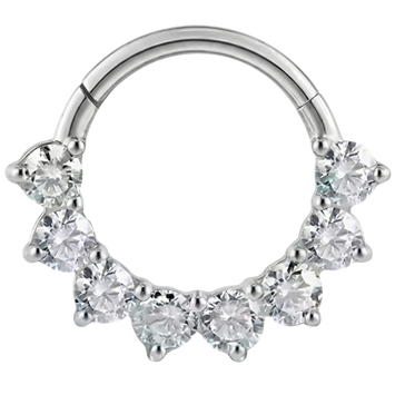 Titan-Segment-Clicker mit Zirkonen, 8 Diamanten – Kreis