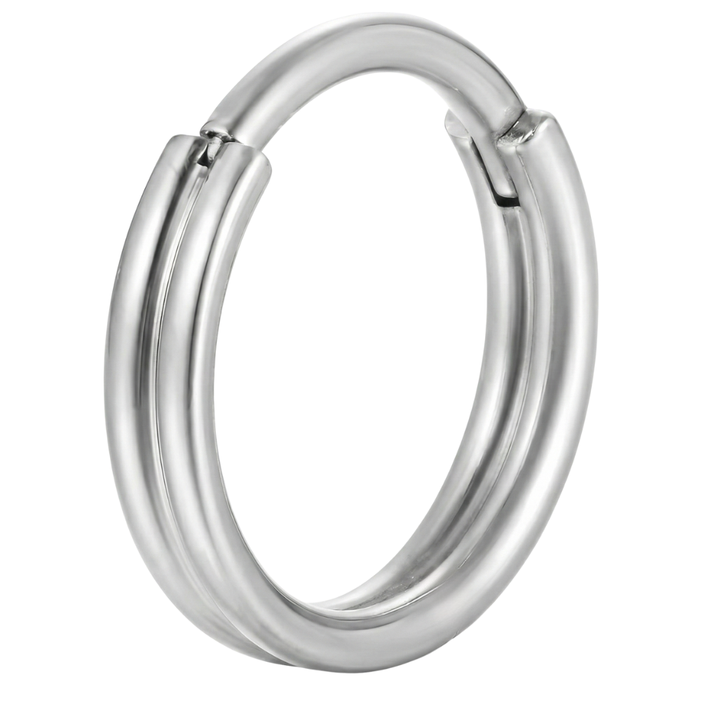 Segmentierter, doppeldicker Clicker aus Titan – Kreis