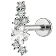 Titanium Decoratieve Labret - Met Zirkonia's en Ster