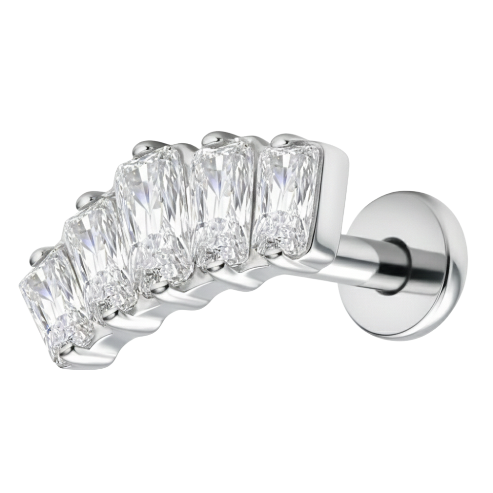 Titanium Decoratieve Labret - Boog Met Zirkonia's