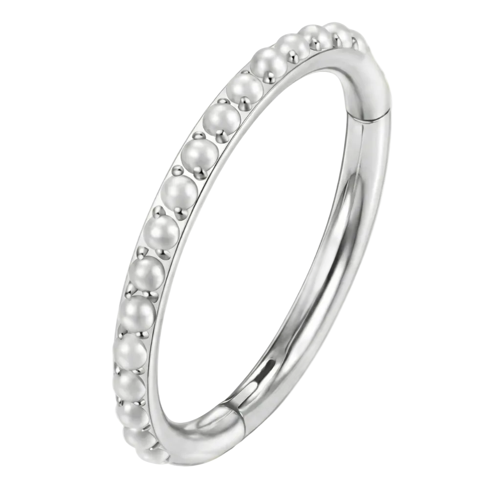 Segmentierter Clicker aus Titan mit Perlen – Kreis – Piercing Planet