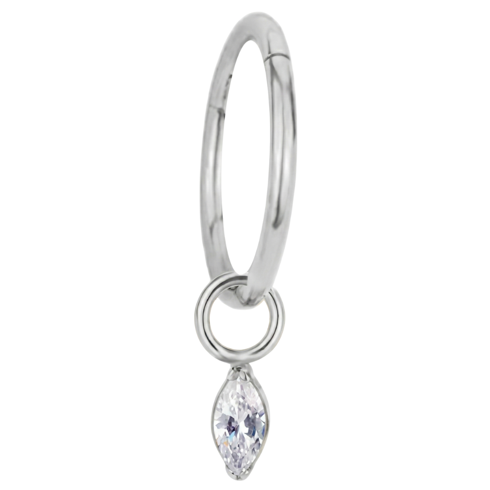 Segmentierter Clicker aus Titan mit Zirkonia-Anhänger – Kreis