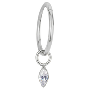 Titanium gesegmenteerde clicker met hanger van zirkonia - cirkel