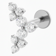 Titanium Decoratieve Labret - Drievoudige Bloem