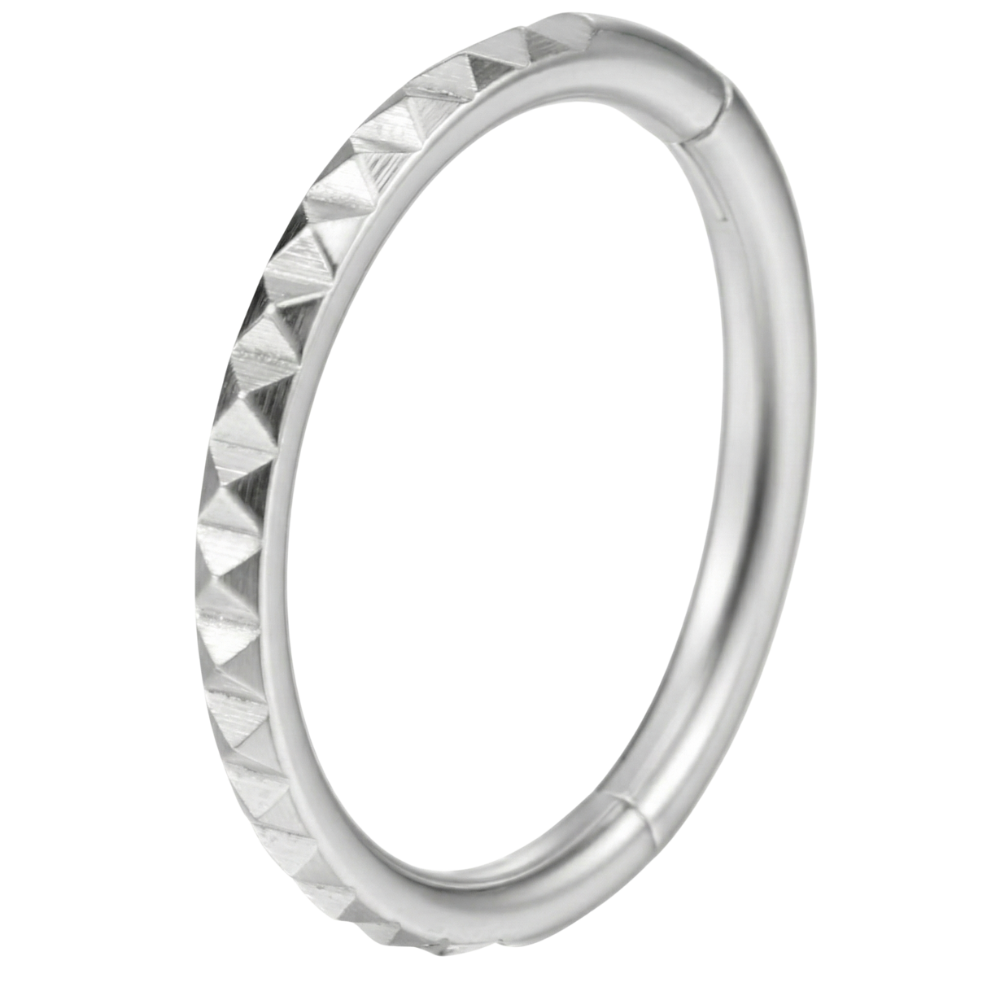 Carrés segmentés taille diamant Clicker en titane - Cercle