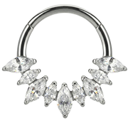 Titan-Segment-Clicker mit 9 Zirkonias – Kreis
