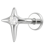 Labret Décoratif En Titane - Étoile Avec Zircon Cubique