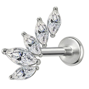 Dekoratives Titan-Labret – Blatt mit Zirkonen