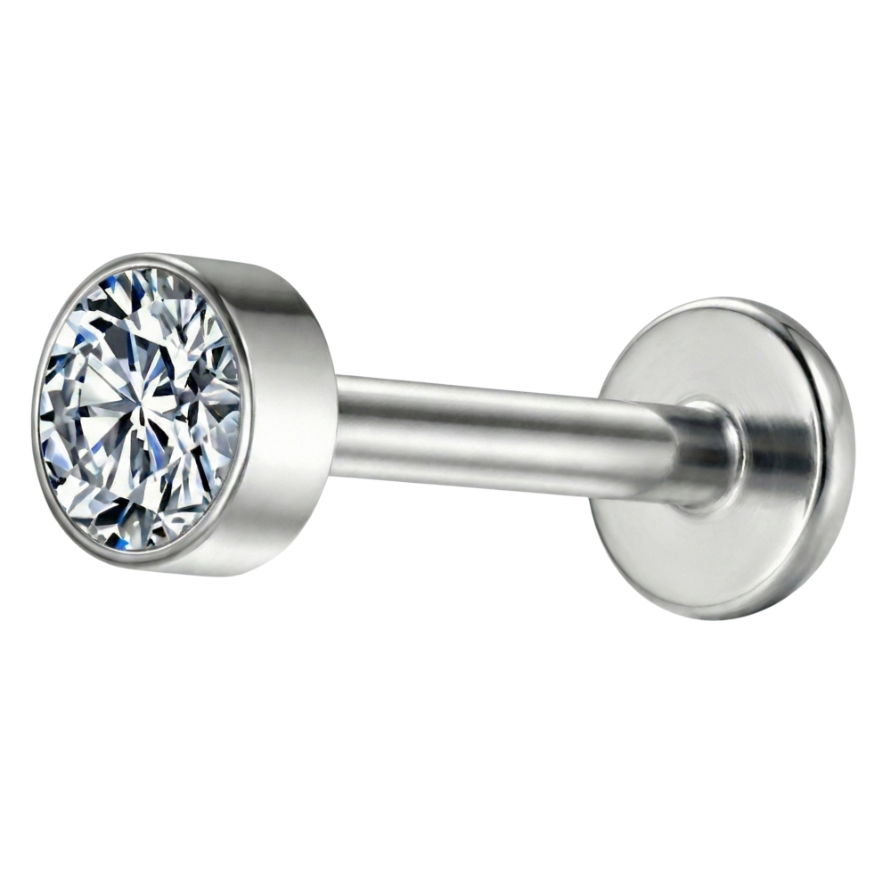Dekoratives Titan-Labret – mit Zirkonia