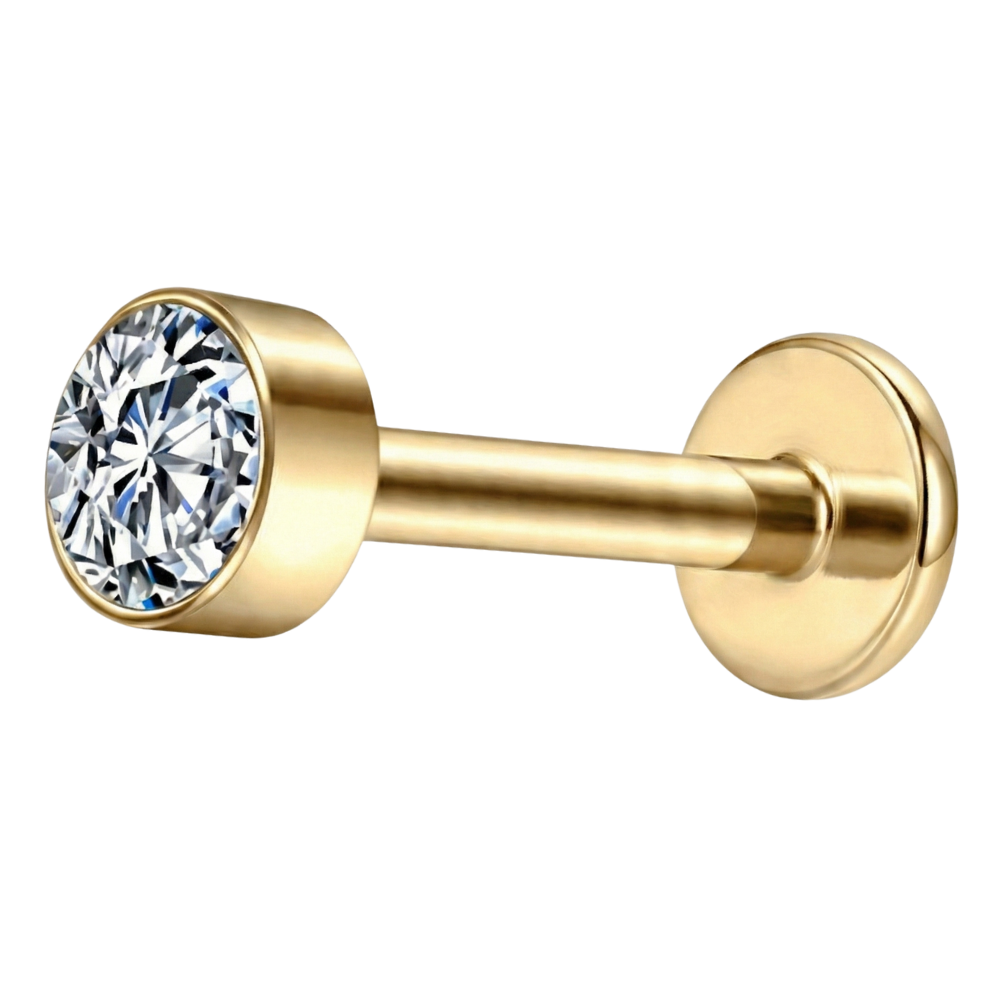 Dekoratives Titan-Labret – mit Zirkonia