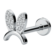 Dekoratives Titan-Labret – Hase mit Zirkonen