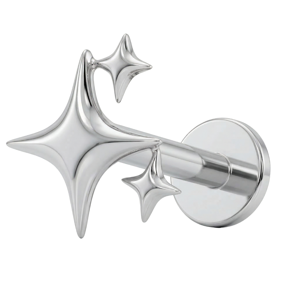 Titanium Decoratieve Labret - Drie Sterren