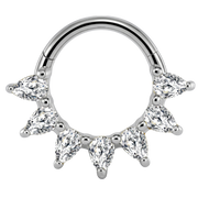 Segment-Clicker aus Stahl mit 7 Zirkonias – Kreis