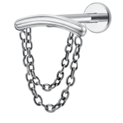 Labret Décoratif Titane - Noeud Avec Chaînes