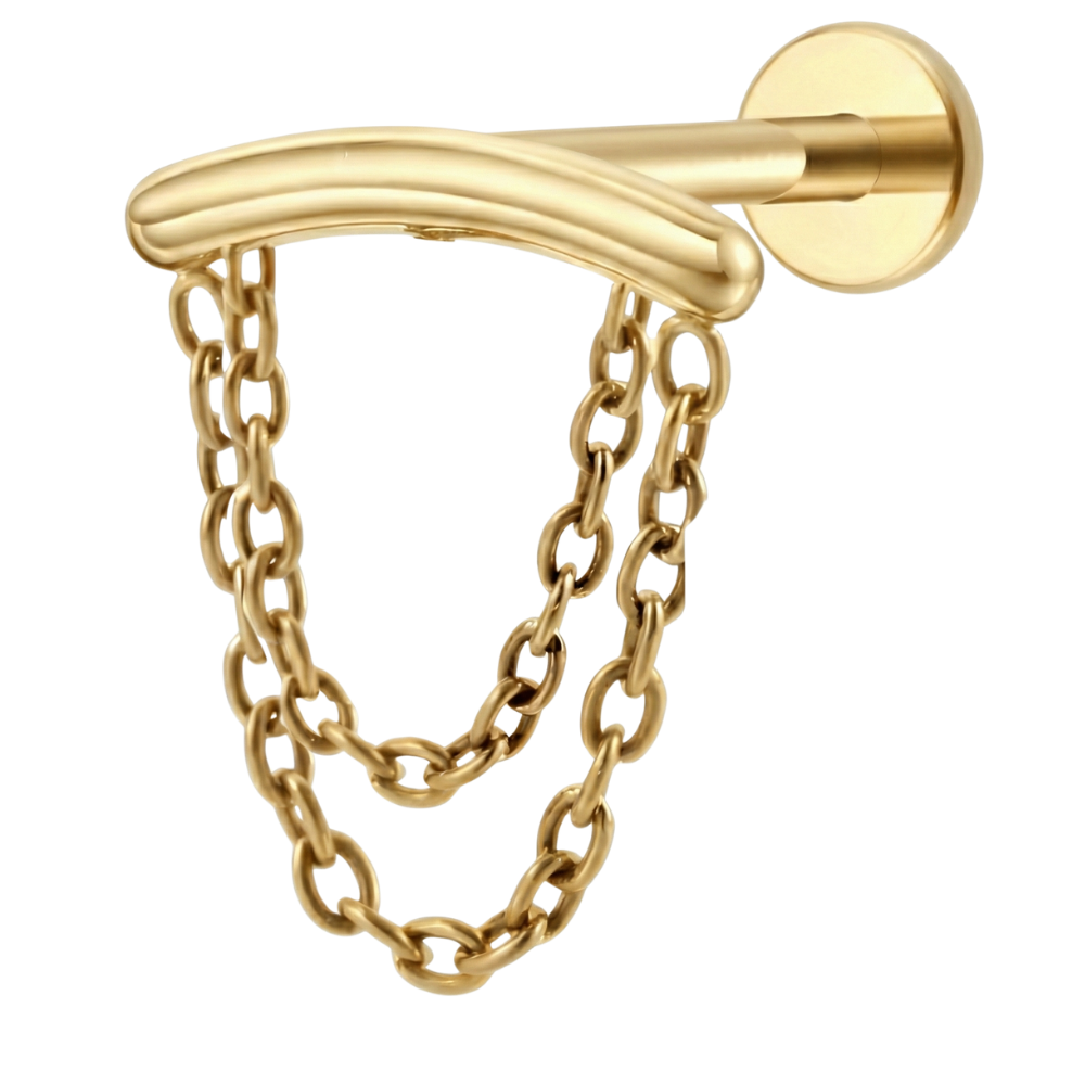 Labret Décoratif Titane - Noeud Avec Chaînes