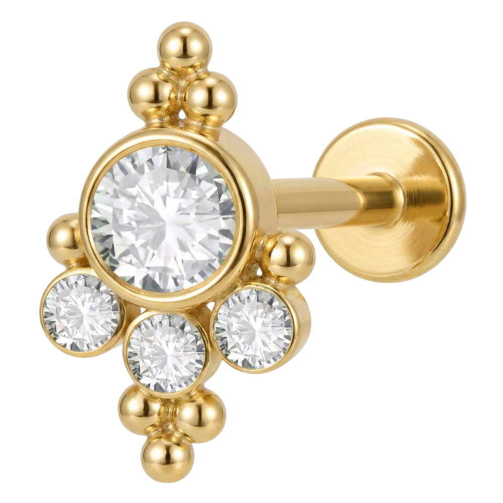 Labret Décoratif Titane - Boules et Strass