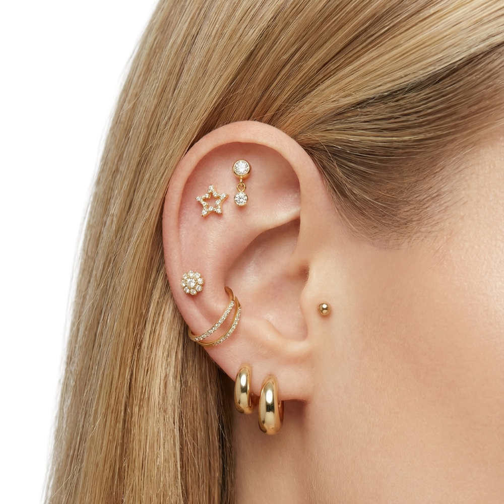 Dekoratives Titan-Labret – mit Anhänger und Zirkonias