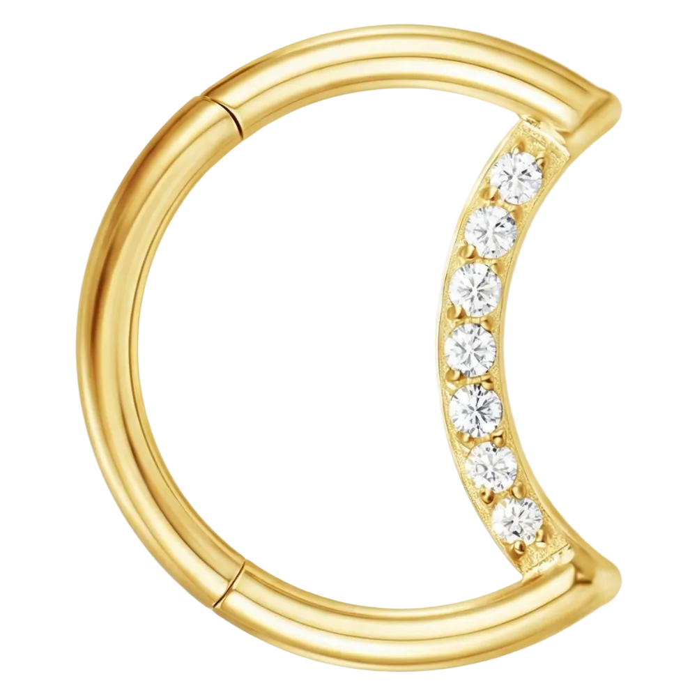 Segmentierter Clicker aus Titan mit Zirkonen – Mond – Piercing-Planet