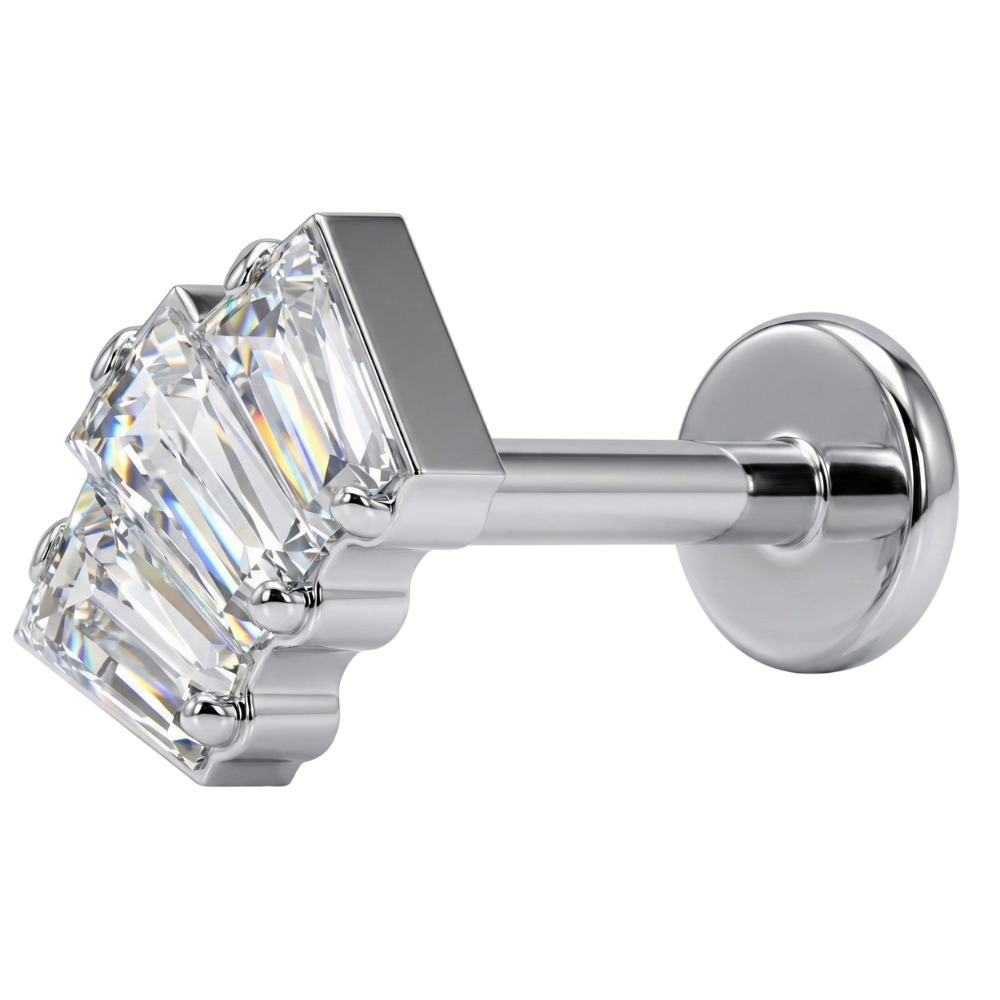 Labret Décoratif En Titane - Cascade Avec Zircons