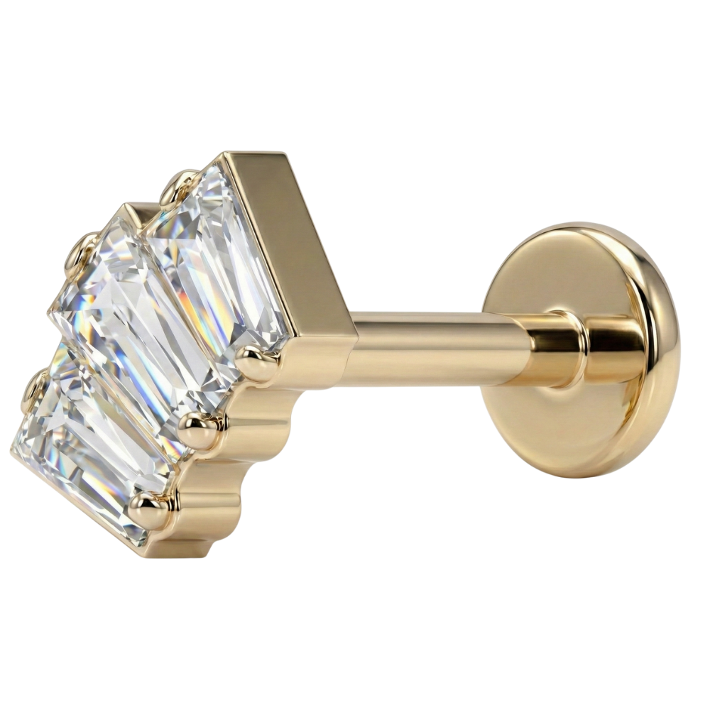 Labret Décoratif En Titane - Cascade Avec Zircons