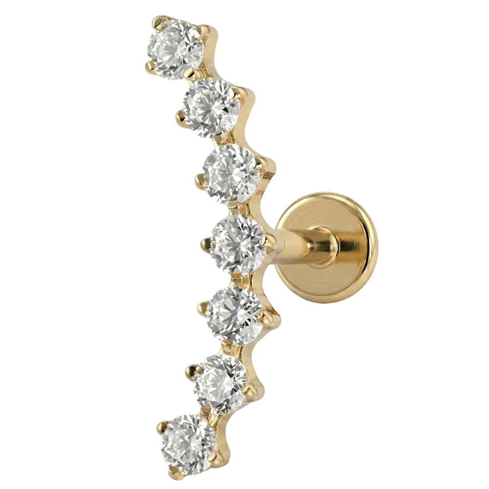 Labret Décoratif en Titane - Grand Arc de Zircone Cubique