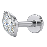 Labret Décoratif En Titane - Ovale Avec Zircon Cubique