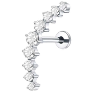 Labret Décoratif Titane - Cascade de Zircons