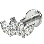 Dekoratives Titan-Labret – Krone aus Zirkonia