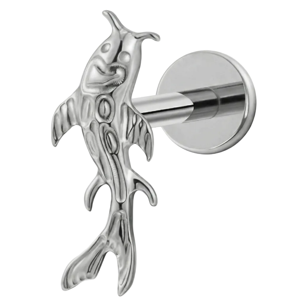 Dekoratives Labret aus Titan - Fisch