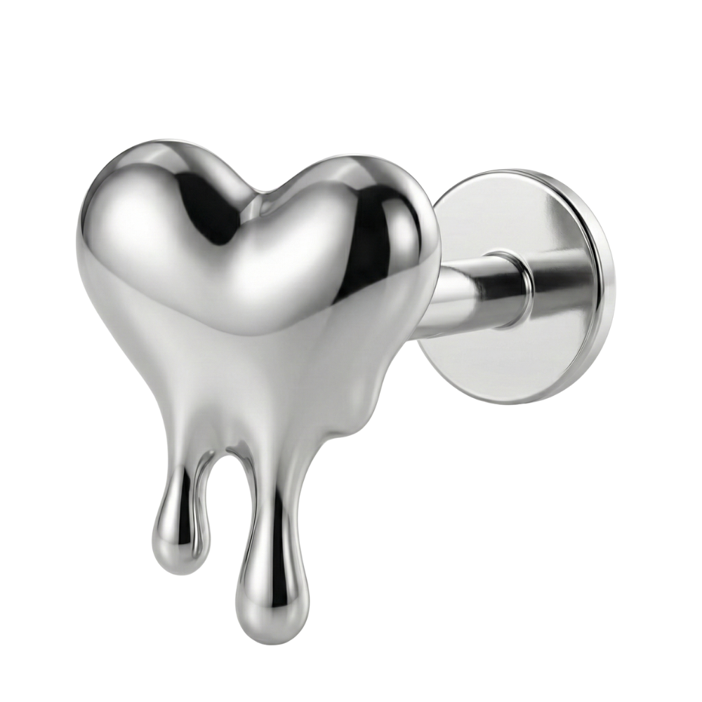 Labret Décoratif en Titane - Coeur Fondant
