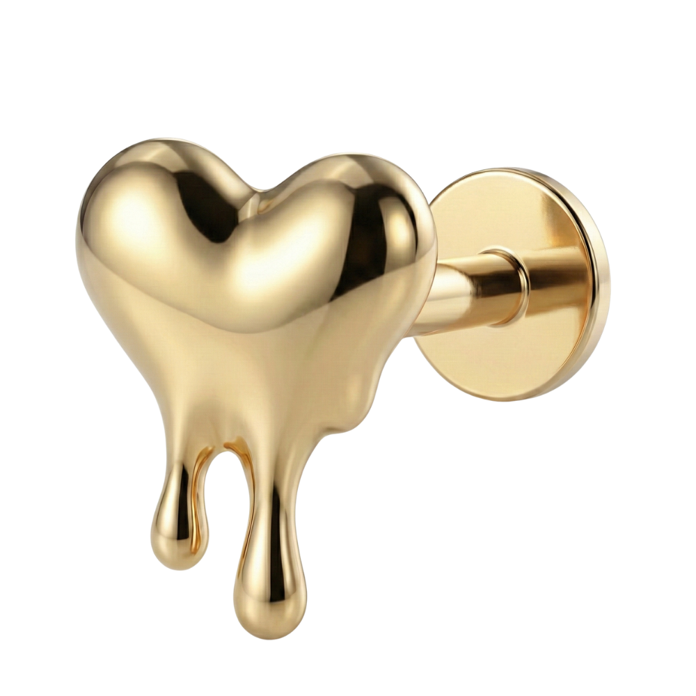 Labret Décoratif en Titane - Coeur Fondant
