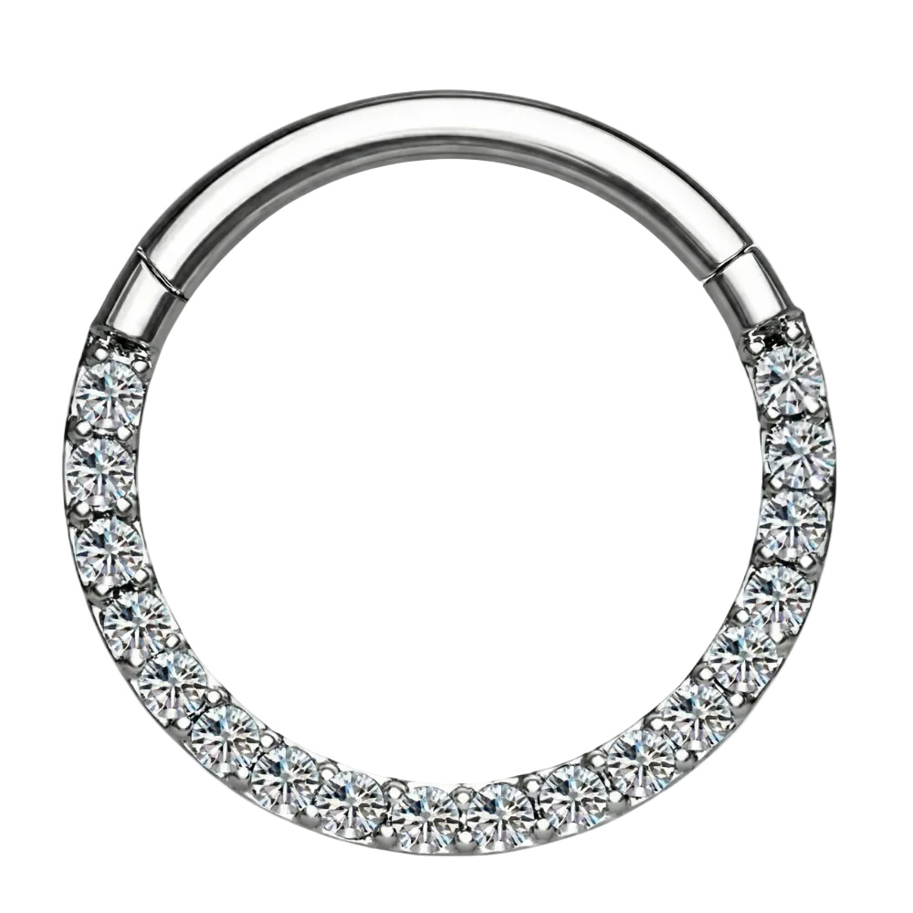 Clicker Segmenté Titane Avec Zircons - Cercle - Piercing Planet