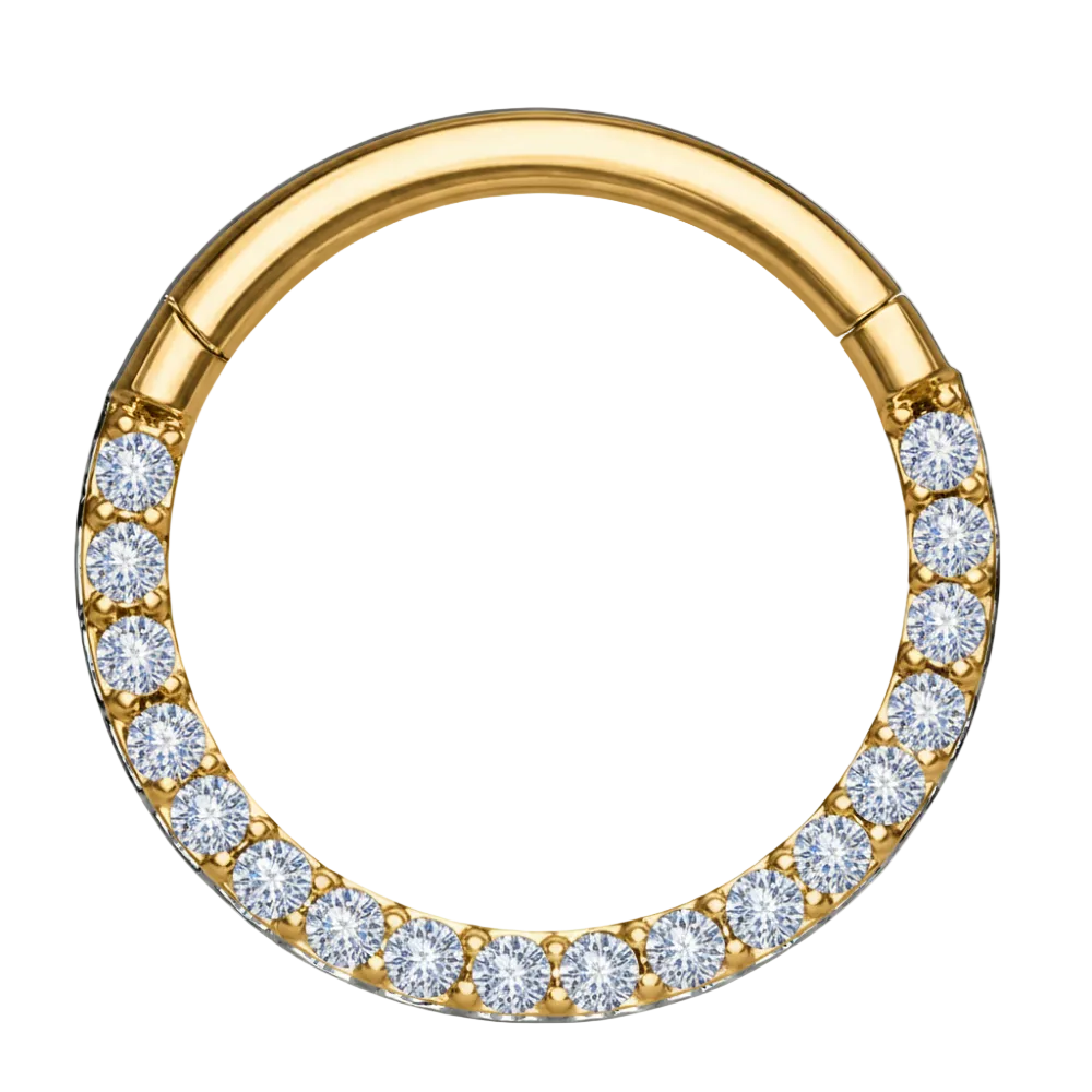 Segmentierter Clicker aus Titan mit Zirkonen – Kreis – Piercing Planet