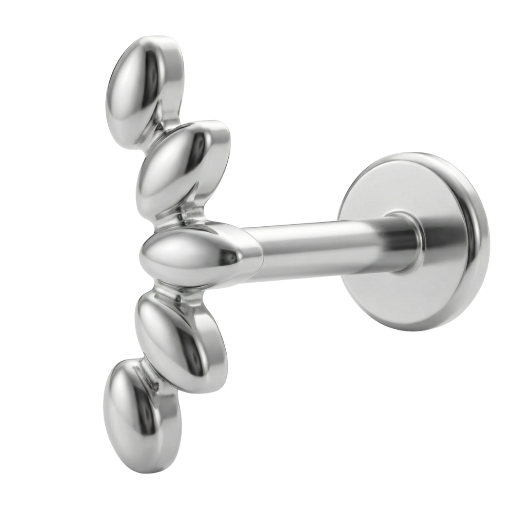 Labret Décoratif en Titane - Feuilles