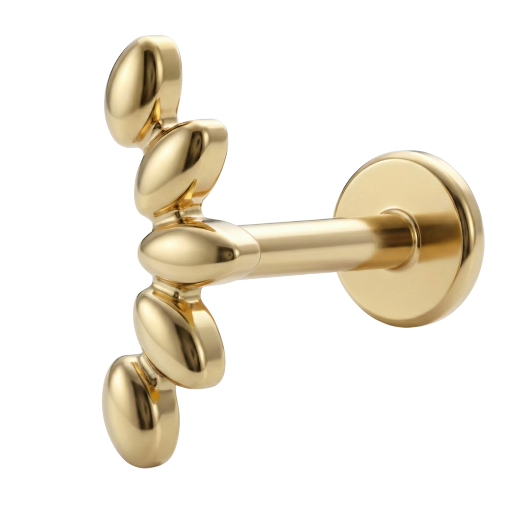 Labret Décoratif en Titane - Feuilles