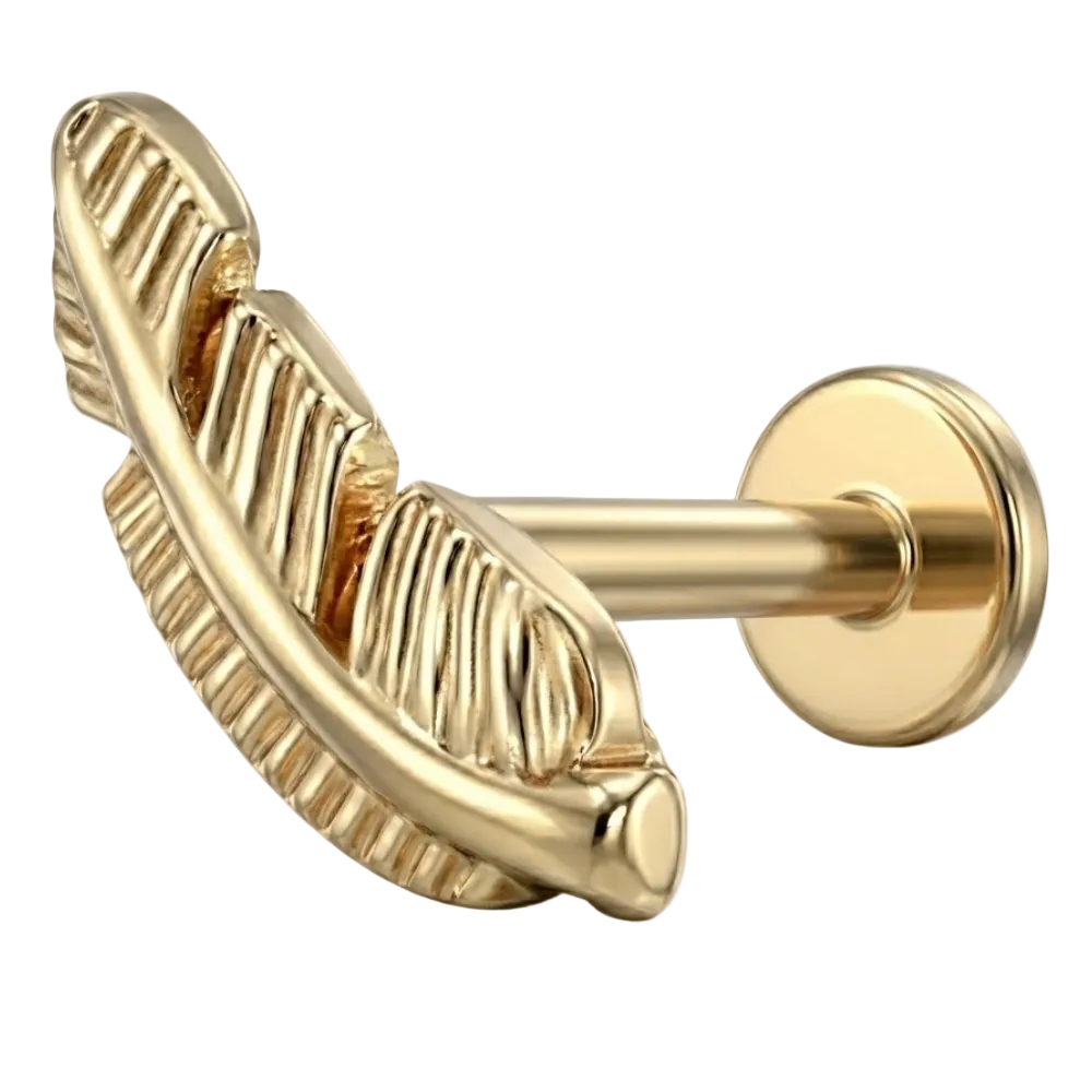 Dekoratives Labret aus Titan - Feder