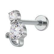 Titanium Decoratieve Labret - Kat Met Zirkonia