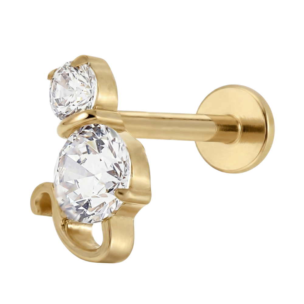 Titanium Decoratieve Labret - Kat Met Zirkonia