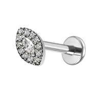 Titanium Decoratieve Labret - Oog Met Zirkonia's