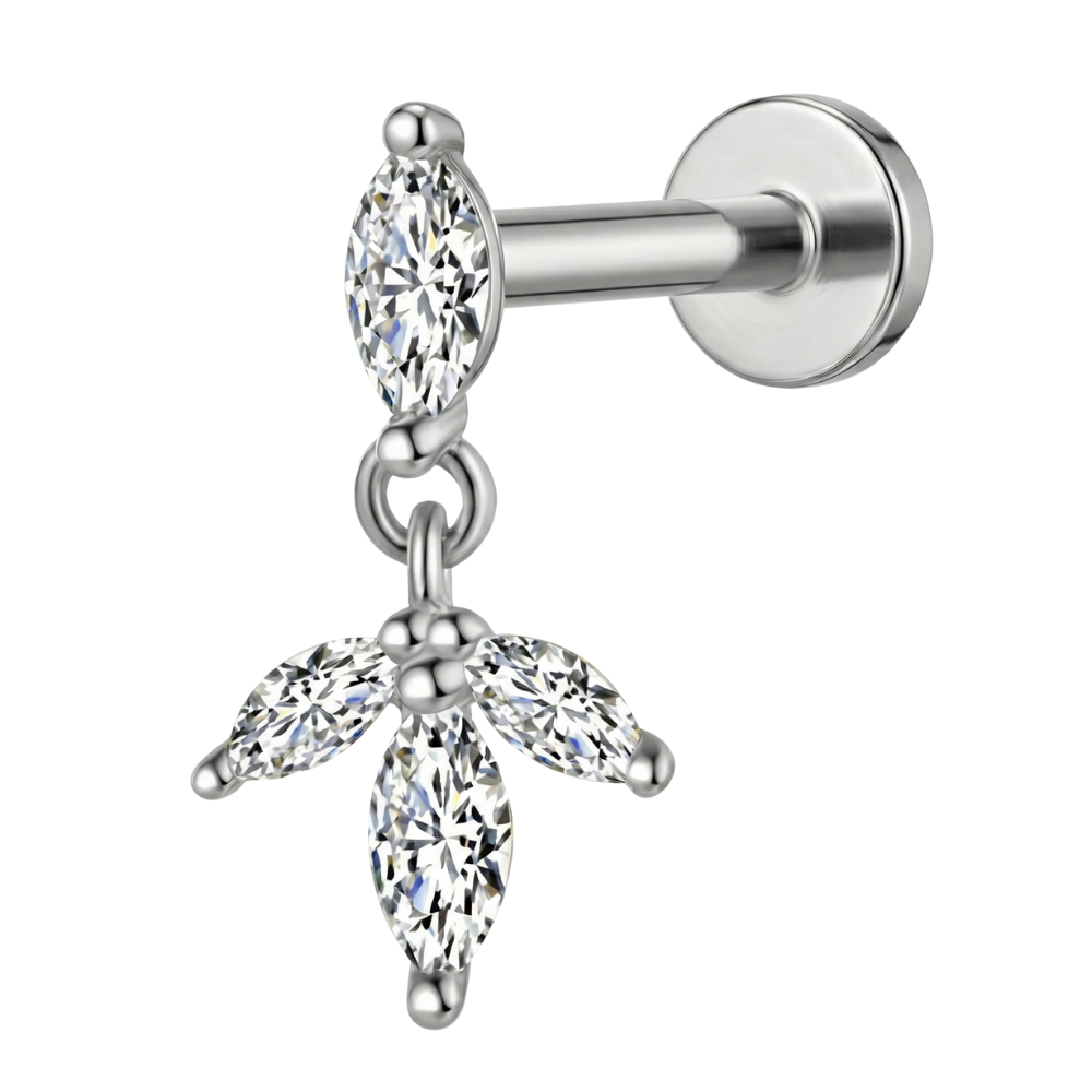 Labret Décoratif en Titane - Zircone Cubique Avec Pendentif