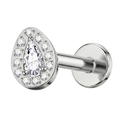 Titanium Decoratieve Labret - Druppel Met Zirkonia's
